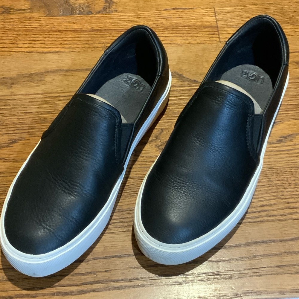 UGG Leather Black Slip-Ons